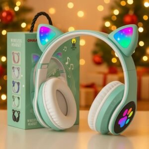 STN-28 cat ear wireless headphones with LED lights