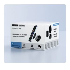 vacuum suction phone holder mounted on car dashboard